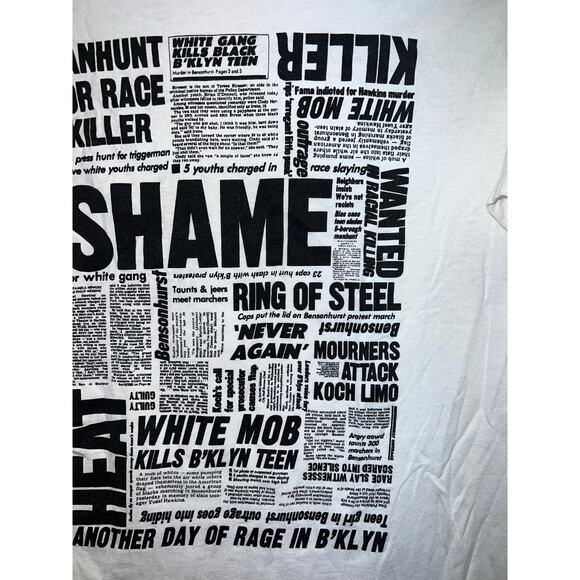 Vintage Spike Lee Shirt Jungle Fever Movie Film Newspaper Race Killer 90s Tee M - Picture 11 of 13